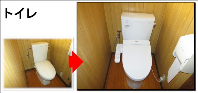 タンク付トイレと給湯器取替えでした四条畷