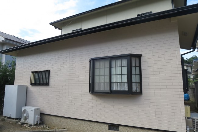 外壁塗装リフォーム 足場も取れて完了です交野