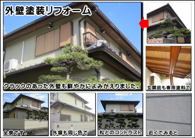 大規模な「外壁塗装」と「電動門扉」枚方