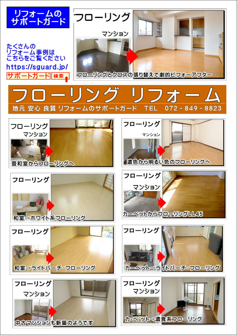 マンションのフローリングは「遮音性能ＬＬ-45」が標準です寝屋川