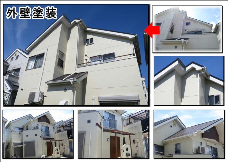 枚方の外壁と屋根塗装の物件でした。